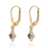 Cercei din Argint 925 Placat cu Aur ( 1.48 grame ) cu Topaz Mistic și Topaz Alb 0.39 Carate