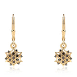Cercei din Argint 925 Placat cu Aur ( 1.88 grame ) cu Diamant Negru 0.2 Carate