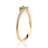 Inel din Argint 925 Placat cu Aur ( 1.87 grame ) cu Topaz Mistic și Topaz Alb 0.36 Carate