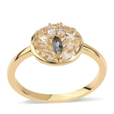 Inel din Argint 925 Placat cu Aur ( 2.84 grame ) cu Topaz Mistic și Topaz Alb 0.94 Carate