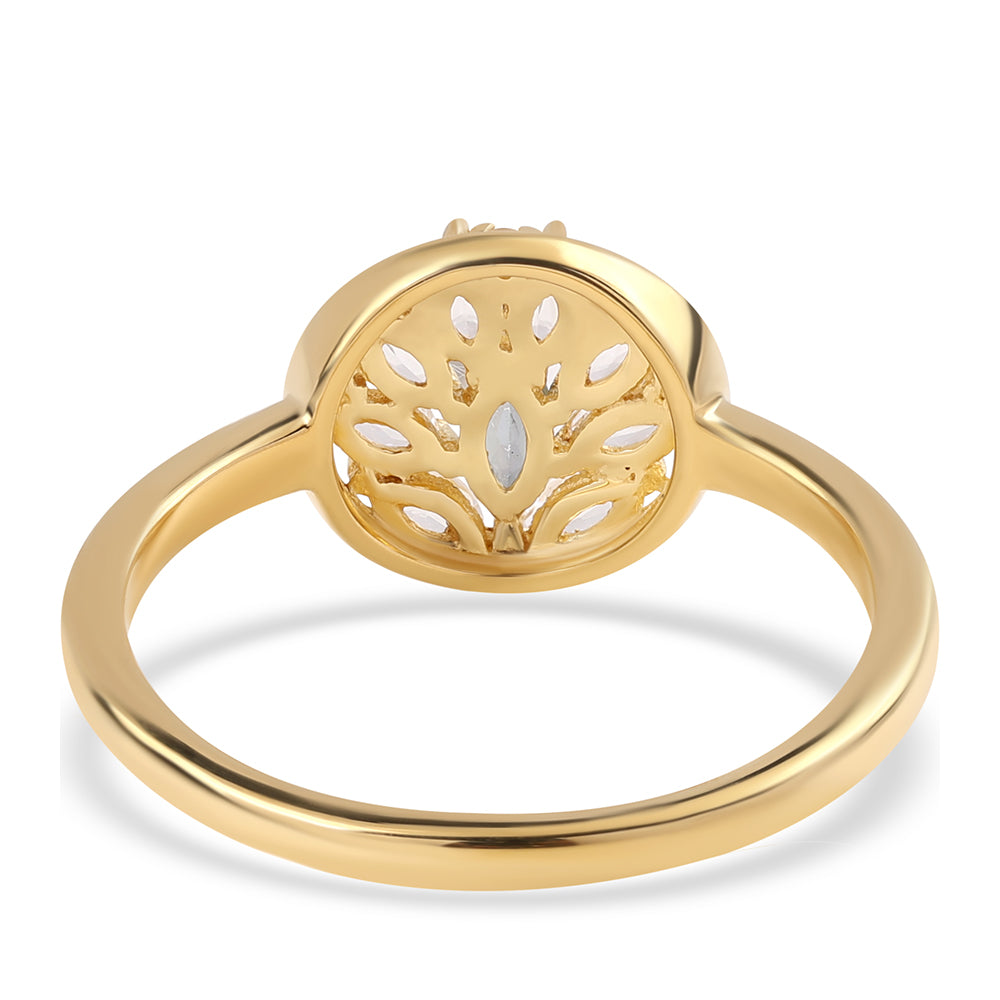 Inel din Argint 925 Placat cu Aur ( 2.84 grame ) cu Topaz Mistic și Topaz Alb 0.94 Carate