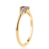 Inel din Argint 925 Placat cu Aur ( 1.53 grame ) cu Topaz Mistic și Topaz Alb 0.6 Carate