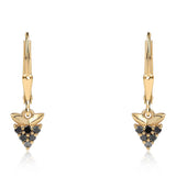 Cercei din Argint 925 Placat cu Aur ( 1.34 grame ) cu Diamant Negru 0.18 Carate