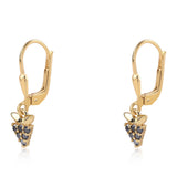Cercei din Argint 925 Placat cu Aur ( 1.34 grame ) cu Diamant Negru 0.18 Carate