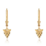 Cercei din Argint 925 Placat cu Aur ( 1.34 grame ) cu Diamant Negru 0.18 Carate