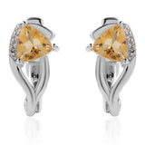 Cercei din Argint 925 ( 2.6 grame ) cu Citrin Brazilian Clasa "AA" și Topaz Alb 0.88 Carate