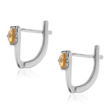 Cercei din Argint 925 ( 2.6 grame ) cu Citrin Brazilian Clasa "AA" și Topaz Alb 0.88 Carate