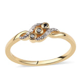 Inel din Argint 925 Placat cu Aur ( 2.22 grame ) cu Diamant Negru 0.08 Carate