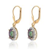 Cercei din Argint 925 Placat cu Aur ( 2.23 grame ) cu Topaz Mistic și Topaz Alb 3.26 Carate
