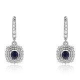 Cercei din Argint 925 ( 3.63 grame ) cu Safir Albastru Australian și Topaz Alb 1.99 Carate