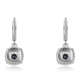 Cercei din Argint 925 ( 3.63 grame ) cu Safir Albastru Australian și Topaz Alb 1.99 Carate