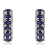 Cercei din Argint 925 ( 4.49 grame ) cu Safir Albastru Australian și Topaz Alb 3.58 Carate