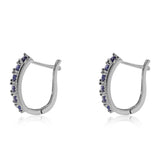 Cercei din Argint 925 ( 4.49 grame ) cu Safir Albastru Australian și Topaz Alb 3.58 Carate