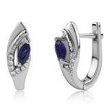 Cercei din Argint 925 ( 3.31 grame ) cu Safir Albastru Australian și Topaz Alb 0.44 Carate