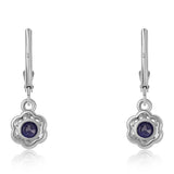 Cercei din Argint 925 ( 1.91 grame ) cu Safir Albastru Australian și Topaz Alb 1.78 Carate
