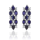 Cercei din Argint 925 ( 2.99 grame ) cu Safir Albastru Australian și Topaz Alb 1.64 Carate