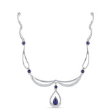 Colier din Argint 925 ( 6.6 grame ) cu Safir Albastru Australian 1.02 Carate