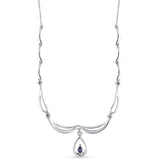Colier din Argint 925 ( 6.6 grame ) cu Safir Albastru Australian 1.02 Carate