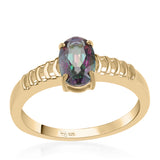 Inel din Argint 925 Placat cu Aur ( 2.29 grame ) cu Topaz Mistic 1.46 Carate