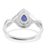 Inel din Argint 925 ( 3.45 grame ) cu Safir Albastru Australian și Topaz Alb 1.09 Carate