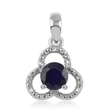 Pandantiv din Argint 925 ( 1.2 grame ) cu Safir Albastru Australian și Topaz Alb 1.39 Carate