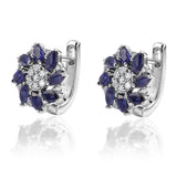 Cercei din Argint 925 ( 3.77 grame ) cu Safir Albastru Australian și Topaz Alb 2.05 Carate