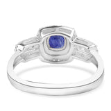 Inel din Argint 925 ( 2.61 grame ) cu Safir Albastru Australian și Topaz Alb 1.21 Carate