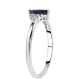 Inel din Argint 925 ( 1.77 grame ) cu Safir Albastru Australian și Topaz Alb 0.6 Carate