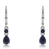 Cercei din Argint 925 ( 1.72 grame ) cu Safir Albastru Australian 2.36 Carate