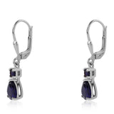 Cercei din Argint 925 ( 1.72 grame ) cu Safir Albastru Australian 2.36 Carate