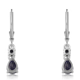 Cercei din Argint 925 ( 1.72 grame ) cu Safir Albastru Australian 2.36 Carate