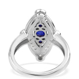 Inel din Argint 925 ( 4.37 grame ) cu Safir Albastru Australian și Topaz Alb 1.13 Carate