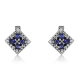 Cercei din Argint 925 ( 2.57 grame ) cu Safir Albastru Australian și Topaz Alb 0.6 Carate