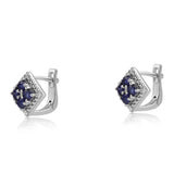 Cercei din Argint 925 ( 2.57 grame ) cu Safir Albastru Australian și Topaz Alb 0.6 Carate