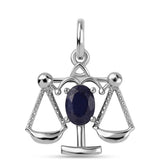 Pandantiv din Argint 925 ( 2.1 grame ) cu Safir Albastru Australian 1.1 Carate