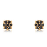 Cercei din Argint 925 Placat cu Aur ( 0.71 grame ) cu Diamant Negru 0.21 Carate