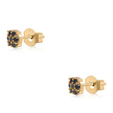 Cercei din Argint 925 Placat cu Aur ( 0.71 grame ) cu Diamant Negru 0.21 Carate