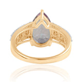 Inel din Argint 925 Placat cu Aur ( 4.31 grame ) cu Topaz Mistic și Topaz Alb 4.61 Carate