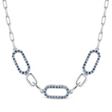 Colier din Argint 925 ( 8.09 grame ) cu Safir Albastru Australian 0.9 Carate