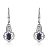 Cercei din Argint 925 ( 2.78 grame ) cu Safir Albastru Australian și Topaz Alb 1.42 Carate