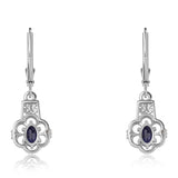 Cercei din Argint 925 ( 2.78 grame ) cu Safir Albastru Australian și Topaz Alb 1.42 Carate