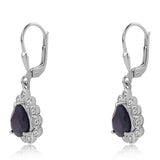 Cercei din Argint 925 ( 3.28 grame ) cu Safir Albastru Australian și Topaz Alb 3.27 Carate