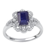 Inel din Argint 925 ( 2.59 grame ) cu Safir Albastru Australian și Topaz Alb 2.67 Carate