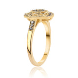 Inel din Argint 925 Placat cu Aur ( 3.86 grame ) cu Diamant Negru 0.27 Carate