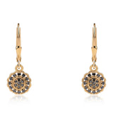 Cercei din Argint 925 Placat cu Aur ( 1.75 grame ) cu Diamant Negru 0.23 Carate