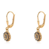 Cercei din Argint 925 Placat cu Aur ( 1.75 grame ) cu Diamant Negru 0.23 Carate