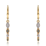 Cercei din Argint 925 Placat cu Aur ( 2.17 grame ) cu Diamant Albastru 0.18 Carate