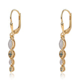 Cercei din Argint 925 Placat cu Aur ( 2.17 grame ) cu Diamant Albastru 0.18 Carate