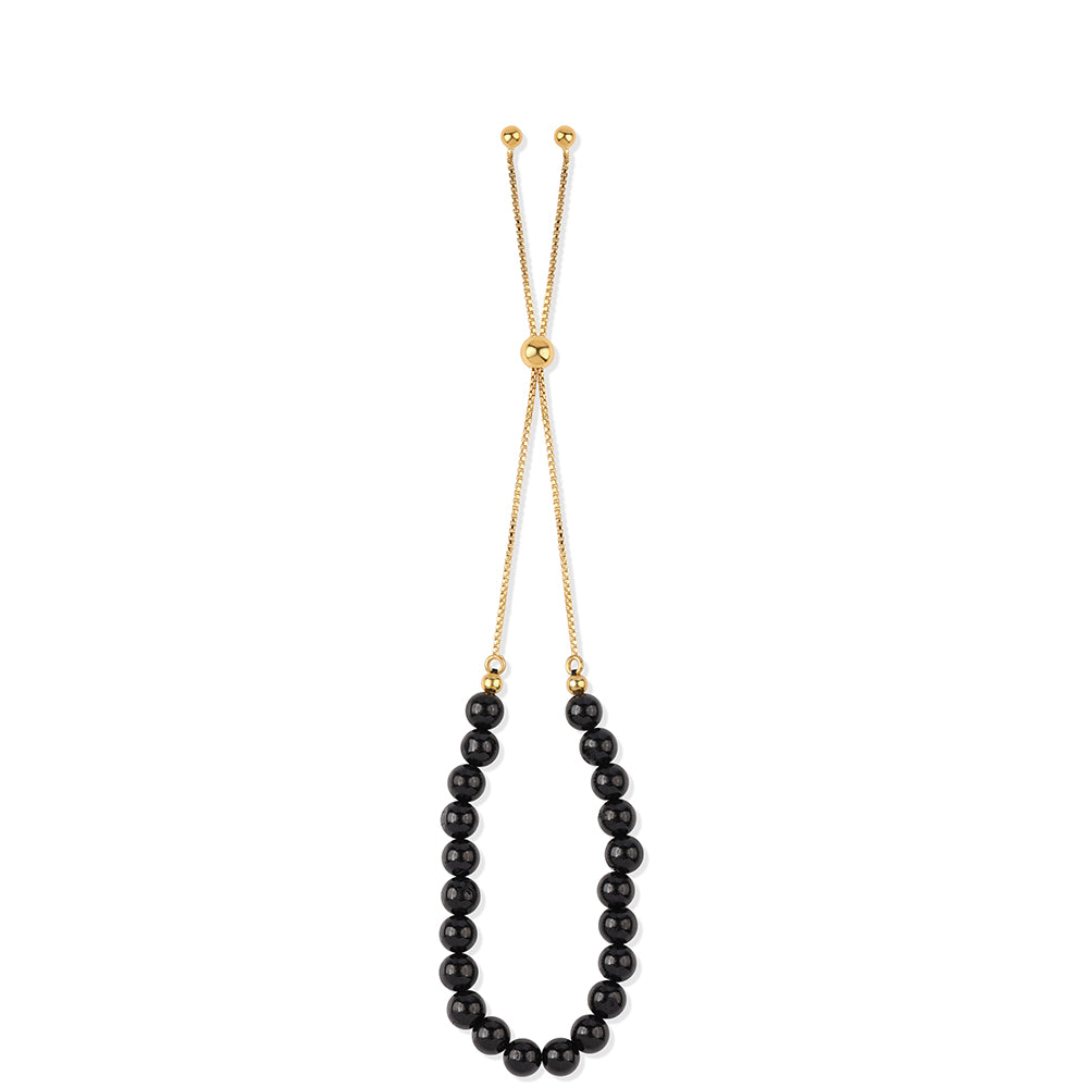 Brățară din Argint 925 Placat cu Aur ( 2.69 grame ) cu Spinel Negru 29.9 Carate
