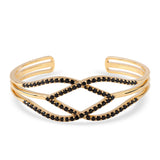Brățară din Argint 925 Placat cu Aur ( 20.25 grame ) cu Spinel Negru 3.28 Carate